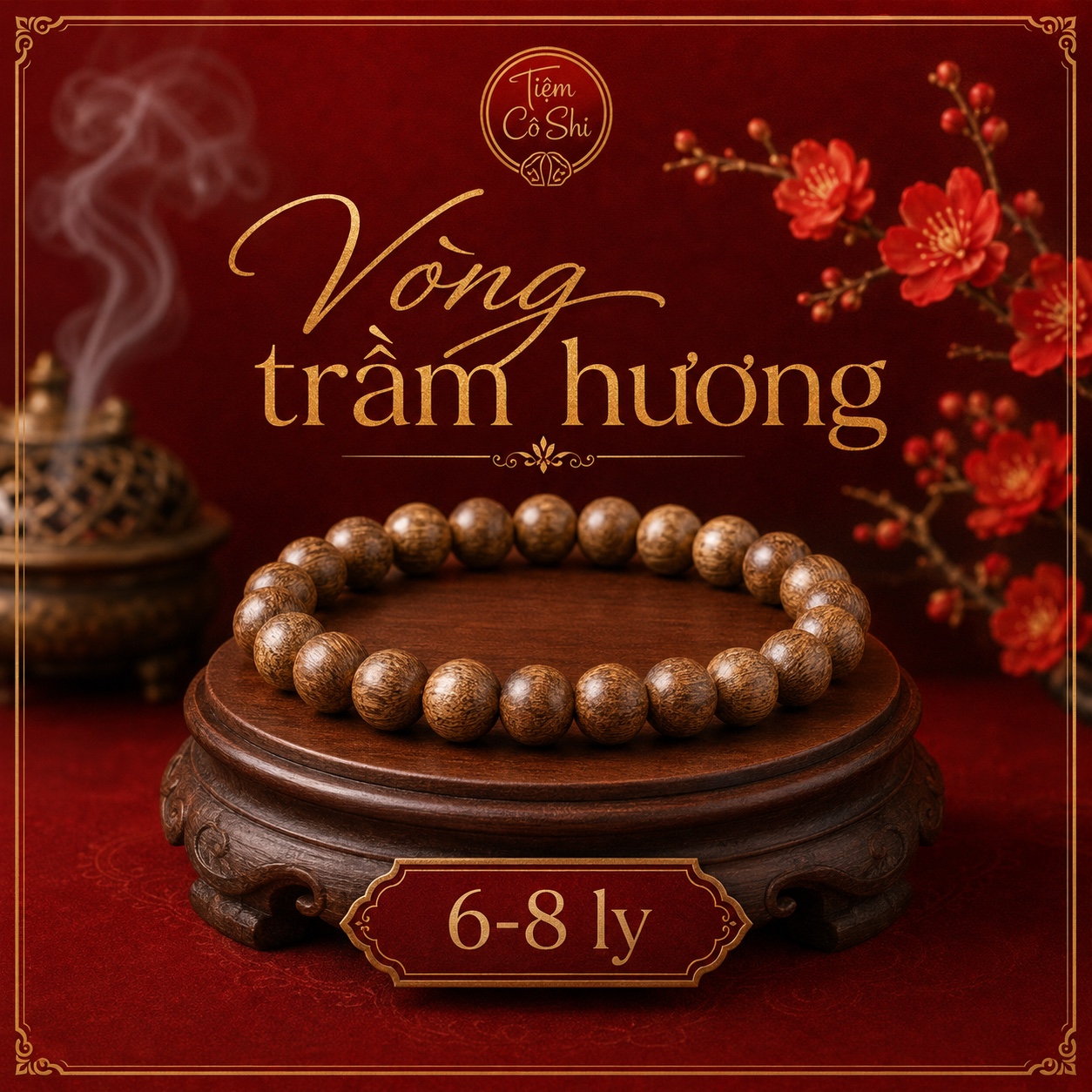 Vòng trầm nữ 6–8 ly